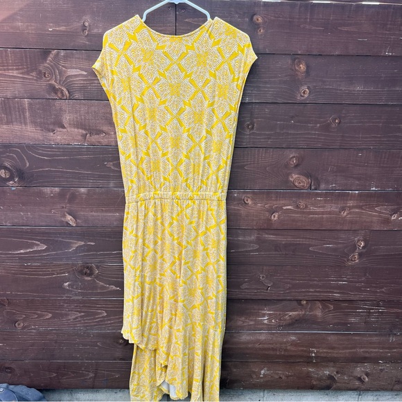 Anthropologie Maeve Fete Wrap Yellow Midi Dress Women's Size Medium - Picture 8 of 8